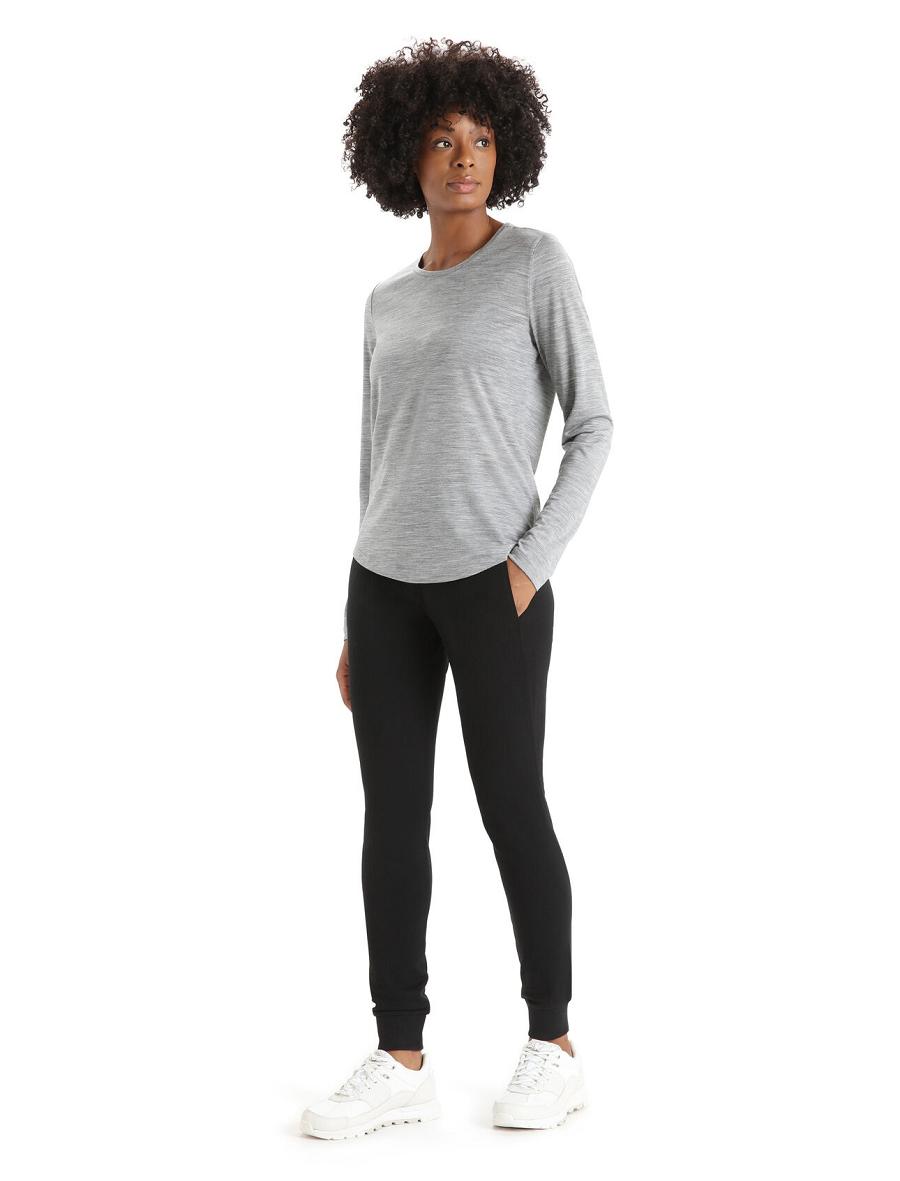 Metro Heather Icebreaker Merino Sphere II T-Shirt Women's Long Sleeve | AU 1643AHKP